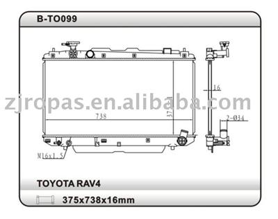 Aluminium Radiator For TOYOTA RAVE4, 2.0