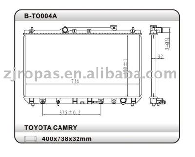 Aluminum radiator for TOYOTA CAMRY 400*738*32