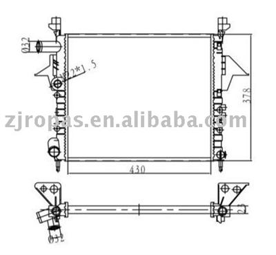 Aluminum radiator for RENAULT TWINGO,1.0i, 93 MT