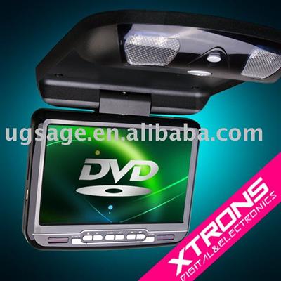 CR903: 9'' car roof mounted dvd player with built-in IR/FM Transmitter