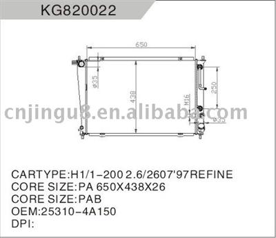 Radiator for HYUNDAI