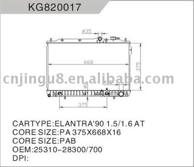 OEM:25310-28252 radiator for HYUNDAI