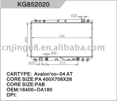 Auto radiator for TOYOTA STANDARD DUTY