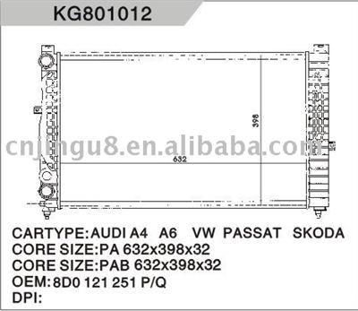 OEM:8D0 121 251P/Q auto radiator