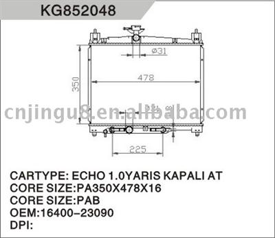 Auto radiator for TOYOTA ECHO 1.0 SCP