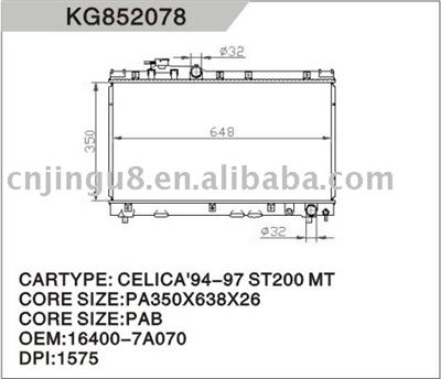 Auto radiator for TOYOTA CELICA ST200