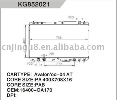 Auto radiator for TOYOTA AVALON HEAVY DUTY