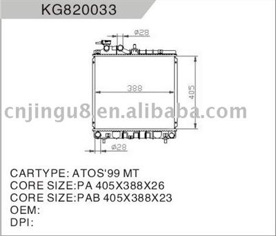 SIZE:407*45 radiator for HYUNDAI