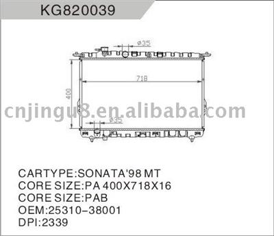 Radiator for HYUNDAI OEM:25310-38050