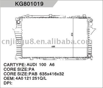 Auto Radiator for Audi 8d0 121251l 4b0 121125r 4z7121251