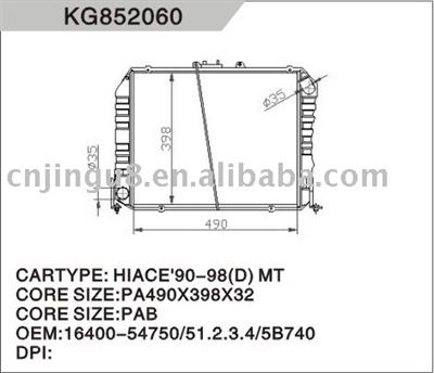 Auto radiator for TOYOTA HIACE(DIESEL)