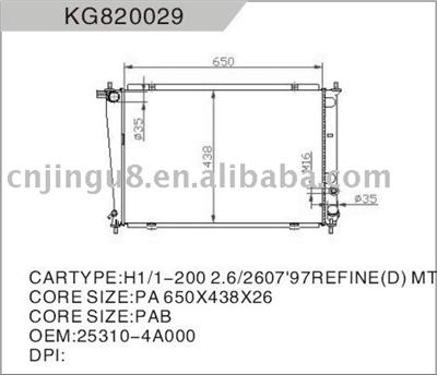 Radiator for HYUNDAI 25310 ISO9001