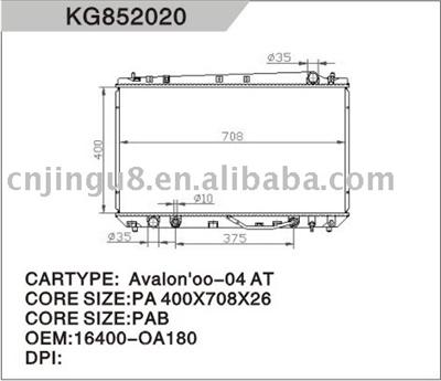 Auto Radiator for Toyota Standard Duty