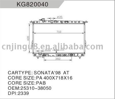 Radiator for HYUNDAI 25310-38050/39500/3F000