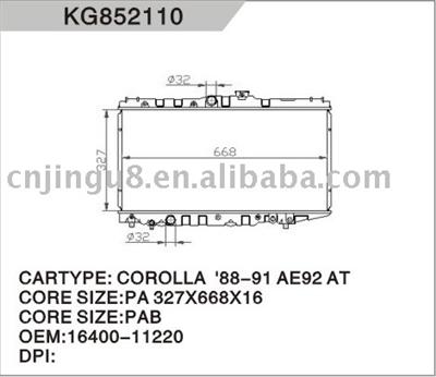 Auto radiator for TOYOTA COROLLA AT170 16400-11220/15360/74070