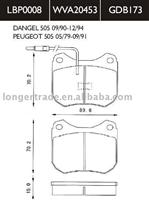 High quality brake pad WVA20453 for PEUGEOT