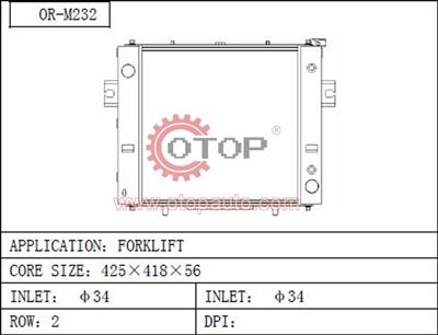 Radiator for FORKLIFT OR-M232