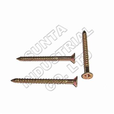 nail screws , pozi-driver , counter sunk head , nylon anchor screws