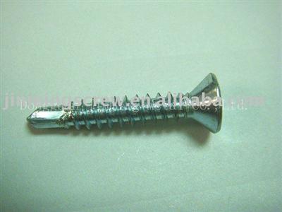 Flat head self-drilling screw