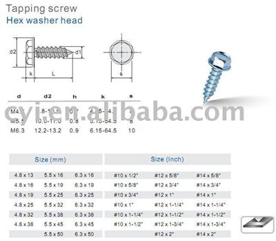 Hex head self-tapping screw