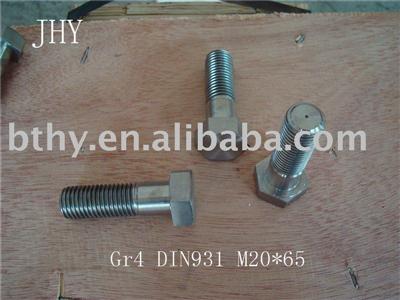 Titanium hex bolts--Titanium screw--DIN931 M20*65