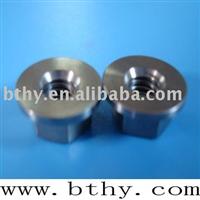 Titanium hexagon nuts with flange