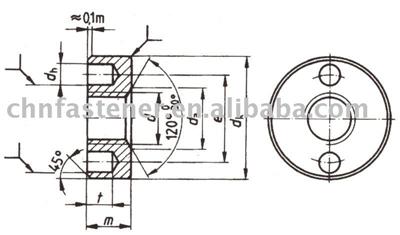 DIN547 round nuts with drilled holes in one face