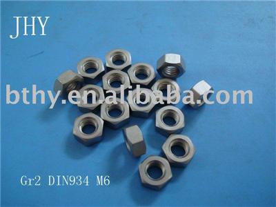 Titanium hex nuts--titanium fasteners--DIN934 M6