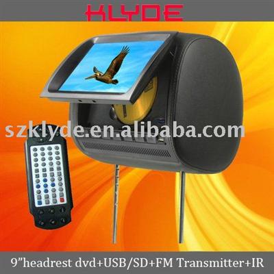 9 9inch Headrest DVD/Overhead DVD with USB/SD/MMC,FM transmiter,IR,TV and games