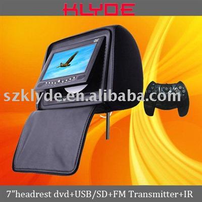 7 Headrest Car DVD/ Overhead Car DVD with USB/SD/MMC/FM/IR/TV