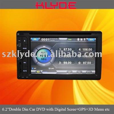 Double Din 6. 2 2'double Din Car Dvd with Three-dimensional Cartoon Button+gps