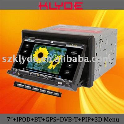 Car Dvd 7'touch Button Double Din Car Dvd with Gps+bt+ipod+dvb-t+front Detachable