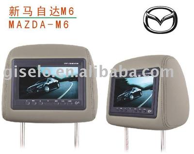7 inch HD(1440*234) headrest monitor with pillow for MAZDA-M6