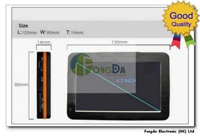 4.3 inch Car GPS Navigator C4301 64RAM memory and 2GB flash memory