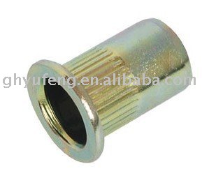 standard- carbon steel- yellow zinc paint- flat head knurled body insert Nuts