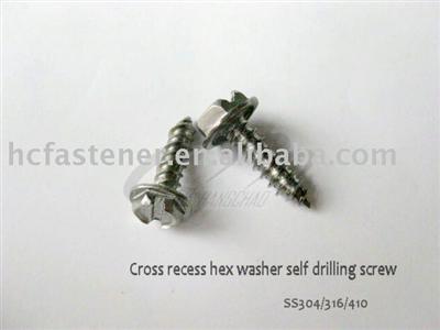 Stainless steel slot hex head self tapping screw