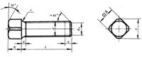 Square set screws with chamfered end