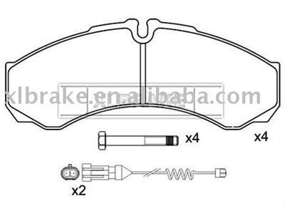 Brake Pads for Iveco  GDB1534, 2995631 164.6 mm  66.6 mm 20.3 mm