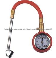 Tire Gauge Metal Body, W/ Protective Rubber Casing