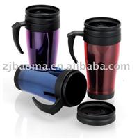 Double walled plastic auto mug
