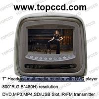 7-inch headrest muiltmedia monitor with DVD player