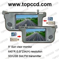 9-inch sun visor monitor with SD/USB slot,IR/FM transmitter