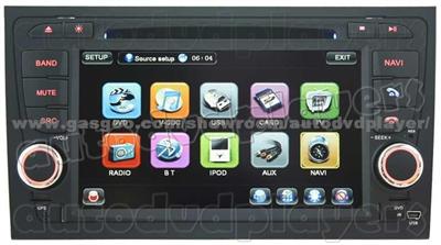 Audi A4 DVD GPS Navigation Player With 7″ Digital Touchscreen / PIP RDS Bluetooth
