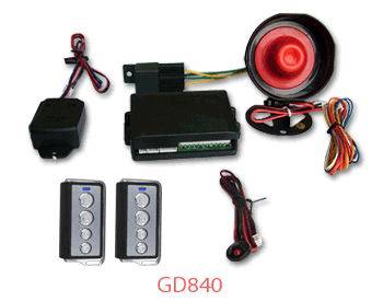 One Way Car Alarm System with Three Button Remote