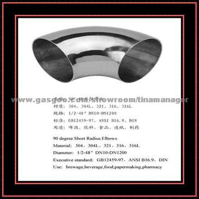 Mirror Sanitary Stainless Steel 90 Degree Elbow Pipe (Material: A105,A182,A234,A269,A32,A350)
