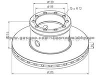 Truck Brake Disc PAK5513_AMPB889_PAK7404_PAK3545