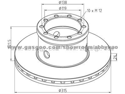 Truck Brake Disc PAK5513_AMPB889_PAK7404_PAK3545