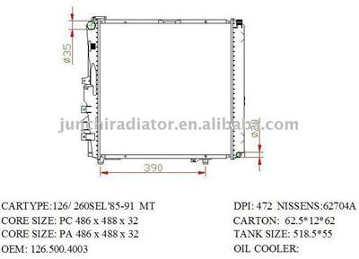 radiator for benz 126/260 SEL'85-91