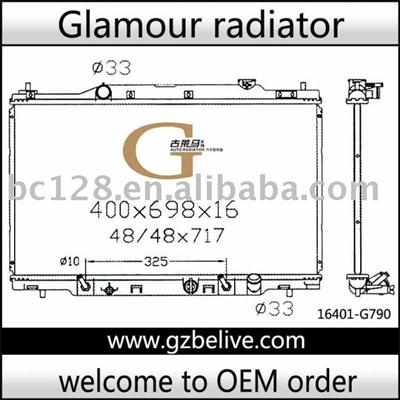 steel panel radiator for  RN3 AT 19010-PNA-901