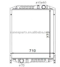 HINO DOLPHIN W-SS2VJAA 1991-1992 Radiator 770*710*66/56